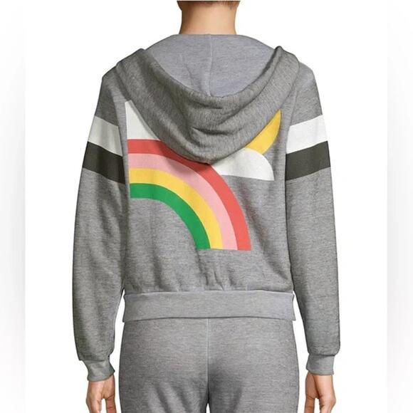 Wild Fox Perfect Sunny Day Sommers Sweatshirt Women XS Gray Hooded Full Zip USA - Picture 3 of 10